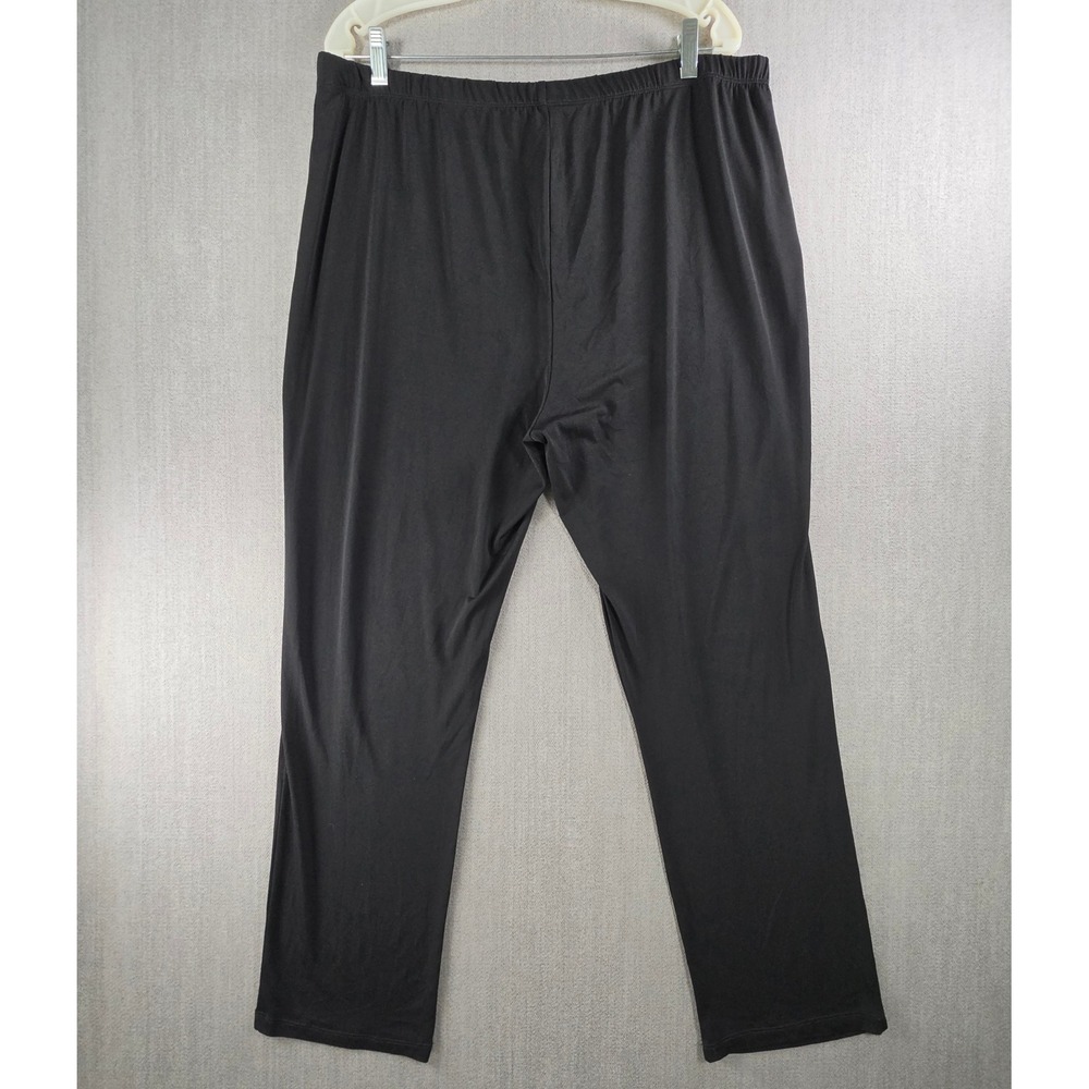 Slinky Brand Pants Womens 1X Black Elastic Waist Straight Leg Stretch 8143-D14 - Picture 2 of 16